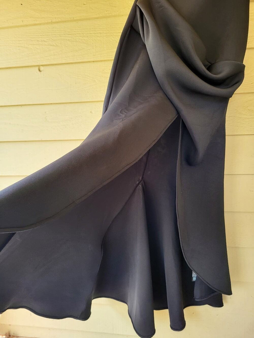 ASOS Black Sculpted Ruched Scuba Maxi Dress Size 14 NWT High-Low - Picture 11 of 16